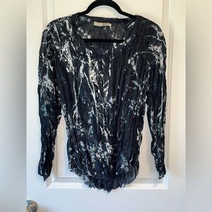 Go By Go Silk Washable Crushed Silk Pullover Blouse Womens Size Small